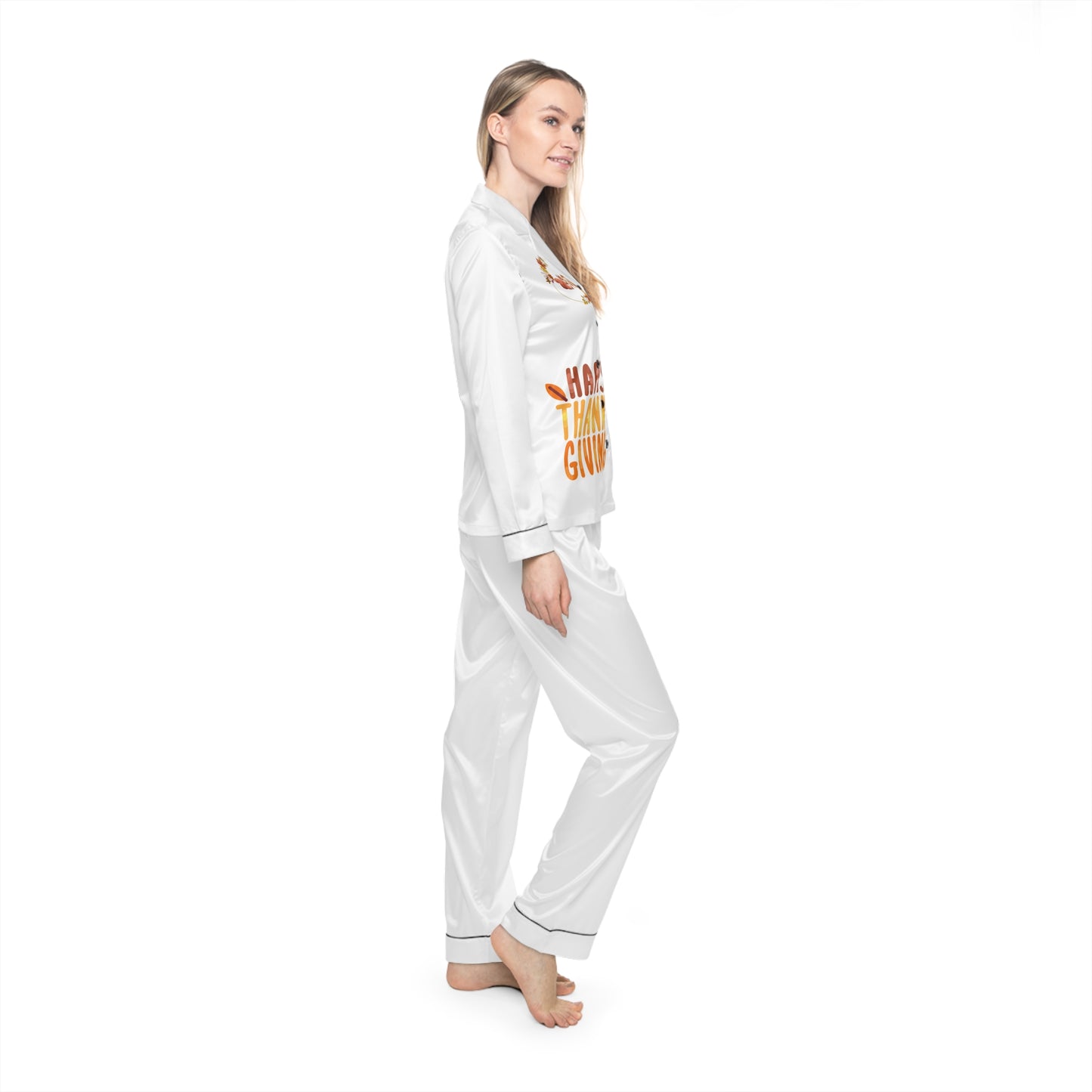 Thanksgiving Women's Satin Pajamas (AOP)