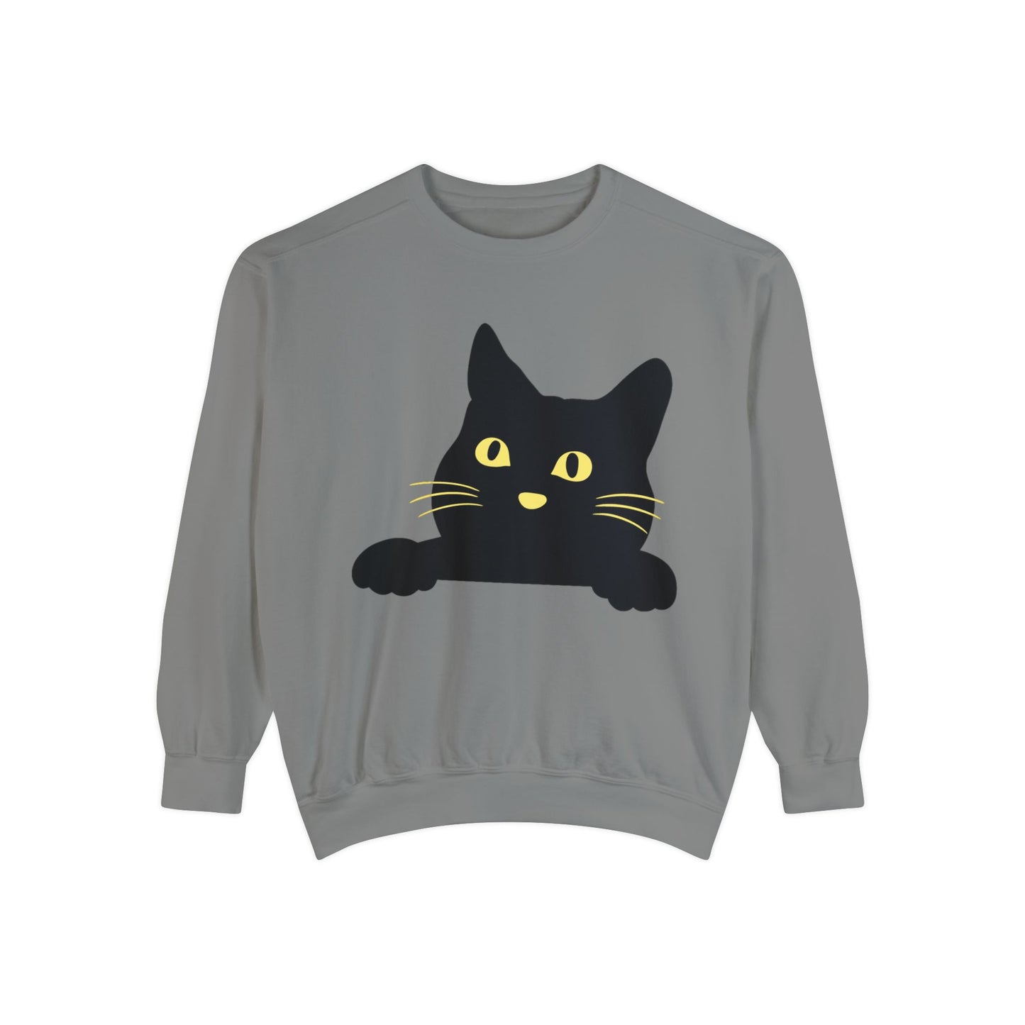 Cat Halloween Sweatshirt - Unisex Garment-Dyed