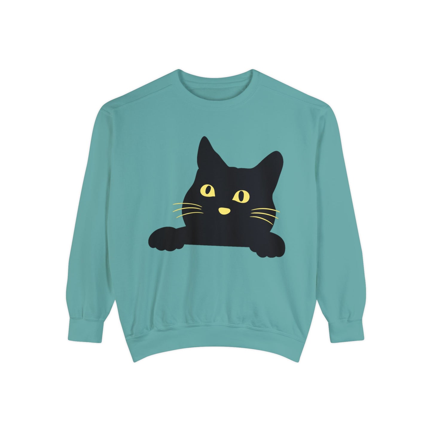 Cat Halloween Sweatshirt - Unisex Garment-Dyed