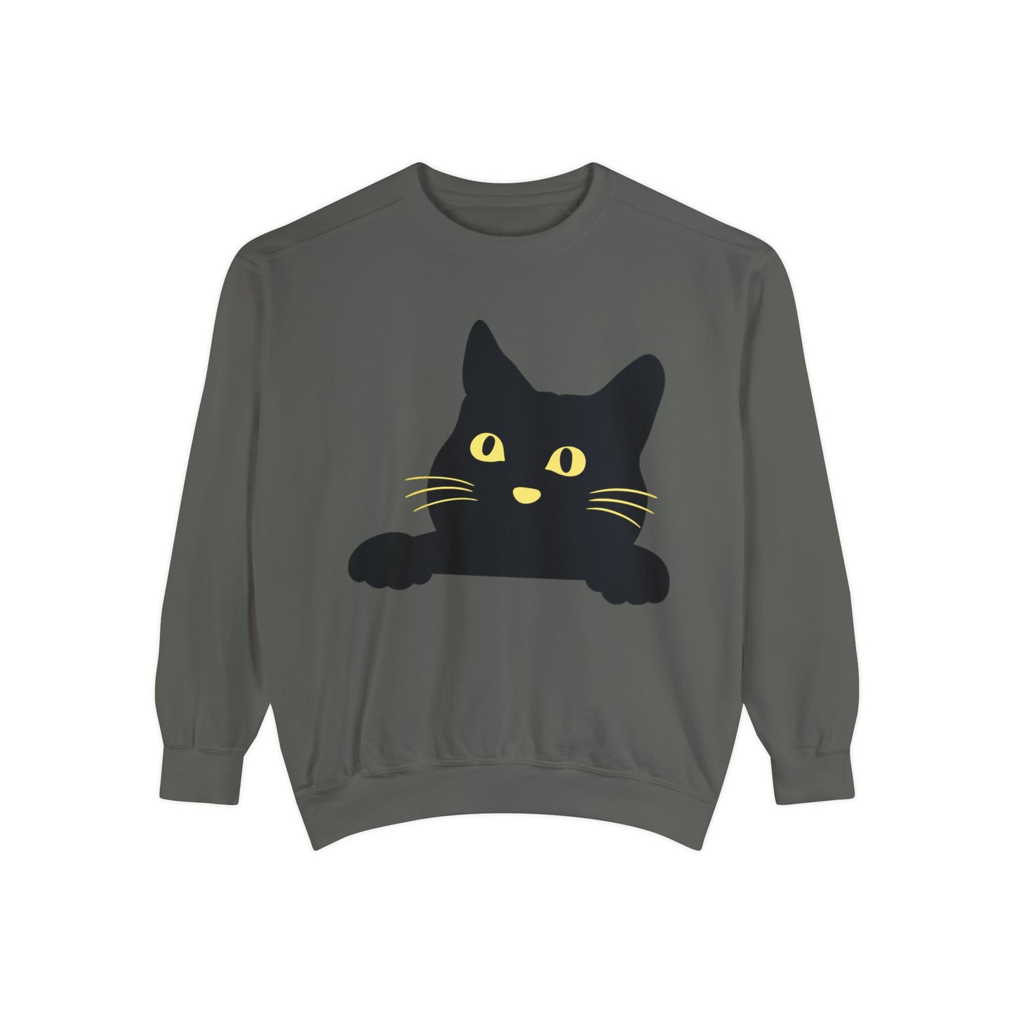 Cat Halloween Sweatshirt - Unisex Garment-Dyed