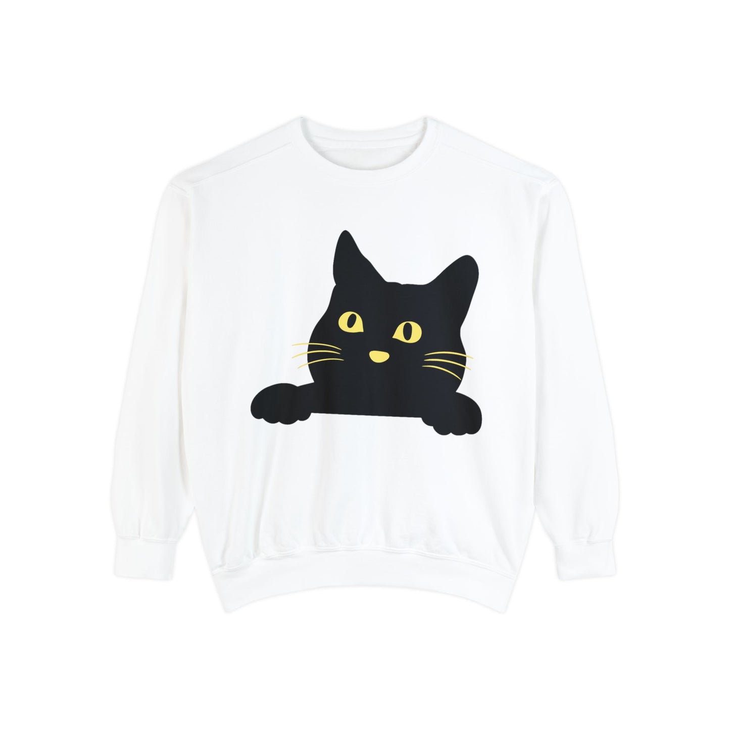 Cat Halloween Sweatshirt - Unisex Garment-Dyed