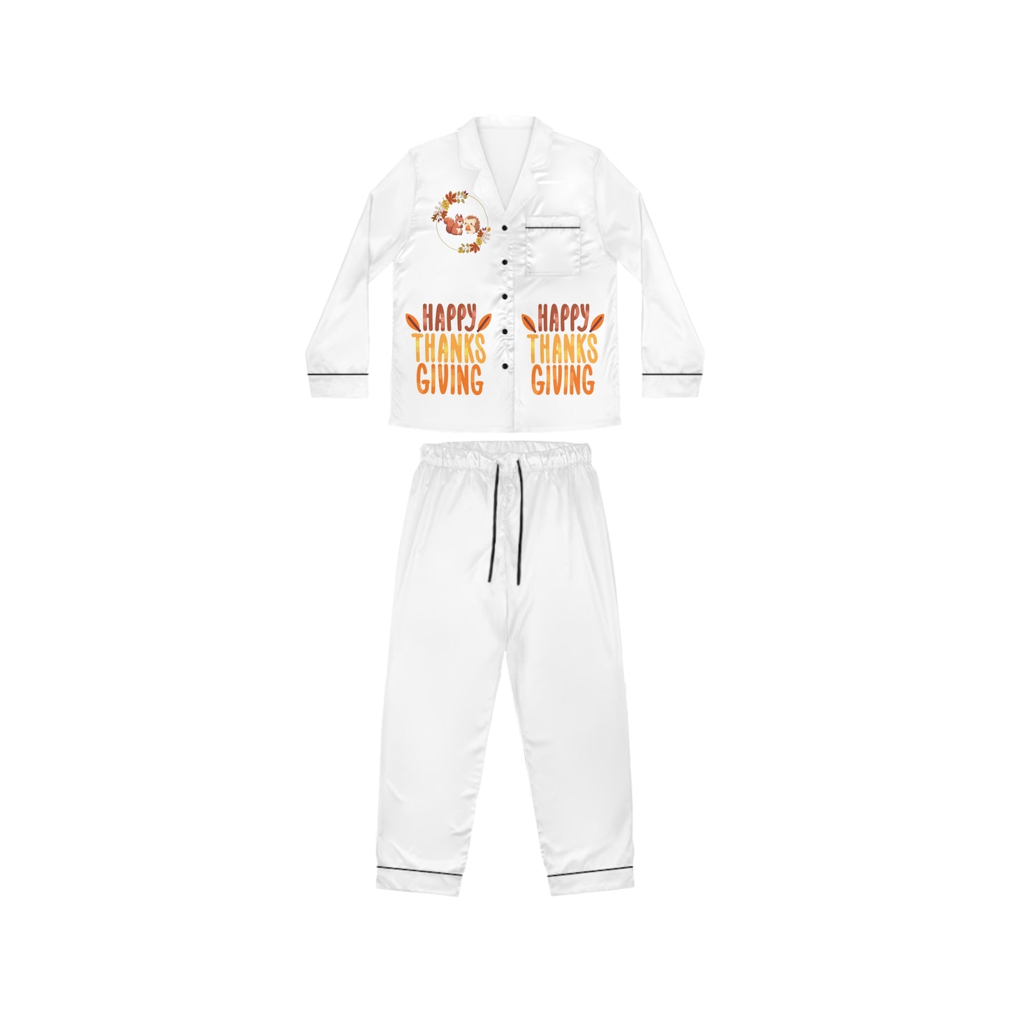 Thanksgiving Women's Satin Pajamas (AOP)