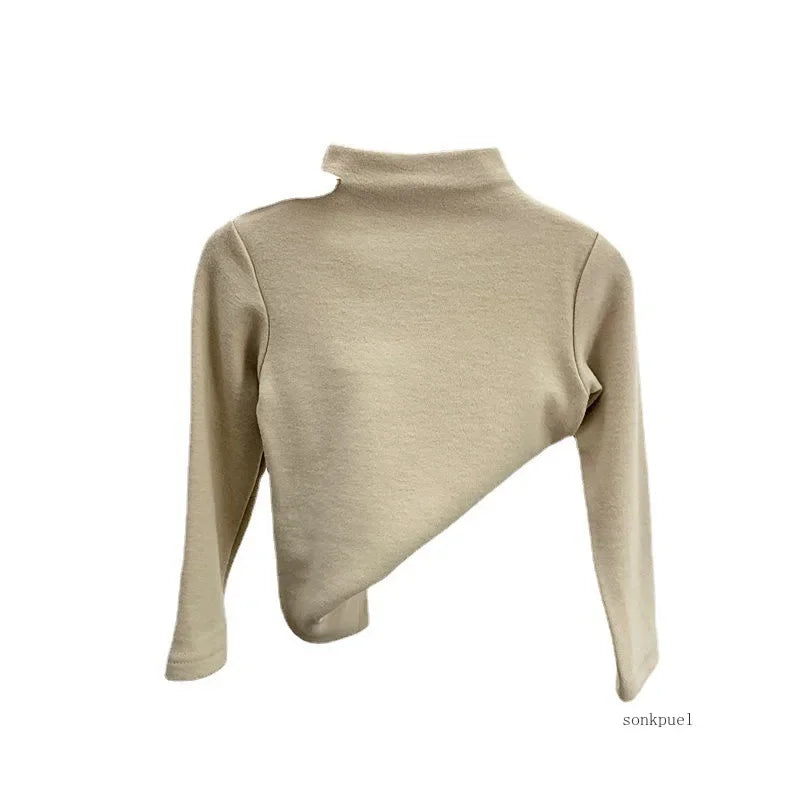 Solid Long Sleeve  Turtleneck Tshirt