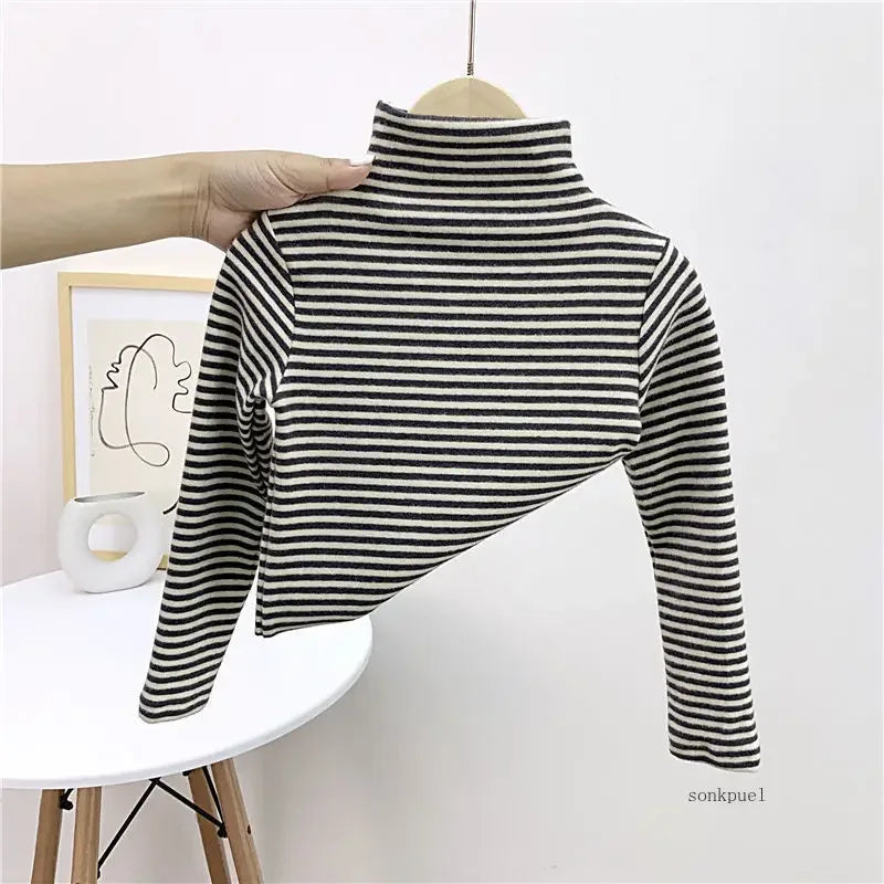 Solid Long Sleeve  Turtleneck Tshirt