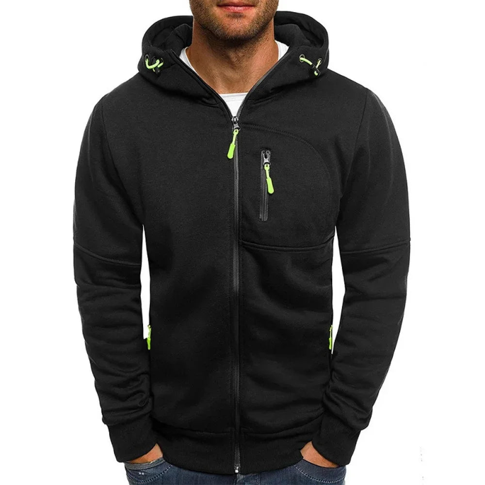 Men Zipper Design Hoodie