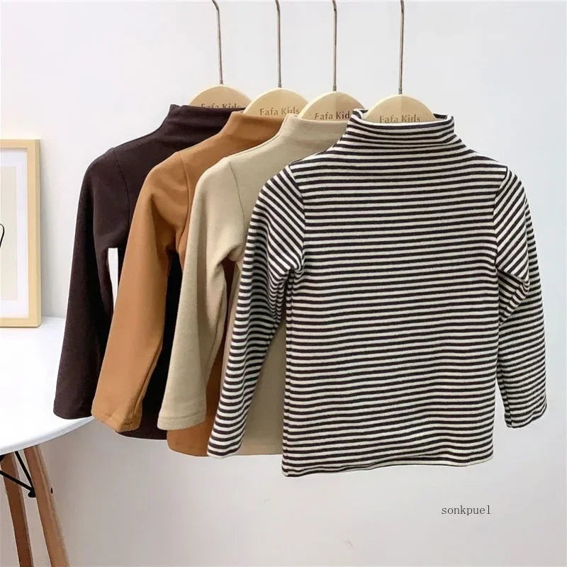 Solid Long Sleeve  Turtleneck Tshirt