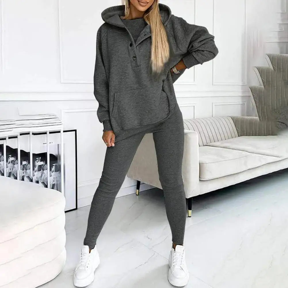 Long-sleeve Hooded Set Women's Hooded Sweatshirt Joggers Set Tracksuit for Spring Comfortable Sweatsuit Outfit Sweatshirt Pants